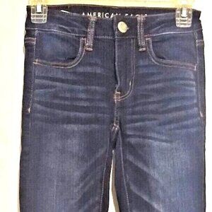 American Eagle Jegging Jeans Womens Size 00 Stretch Dark Wash Denim Blue